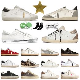 Designer Casual Dress Shoes Golden women super brand men star casual new luxury shoe Italy sneakers sequin classic white do shoes old dirty lace up woman man outdoor