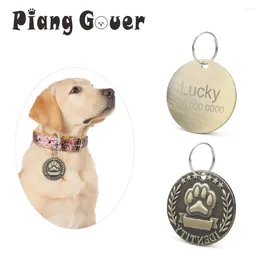Dog Tag Personalised Nameplate ID Tags Cat Name Customised Engraving Anti-lost Pendant DIY Pet Collar Accessories