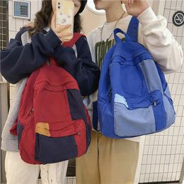 Backpack Harajuku Ins Backpacks For Women Men Washable Canvas Simple Students Knapsack Korean Style School Bag Unisex Travel