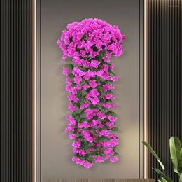 Decorative Flowers Hanging Artificial Violet Ivy Plant For Outside Outdoor Patio Garden Porch Wedding Home Decorations