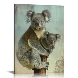 Wild Animal Canvas Wall Art - Koala- Gallery Wrap Modern Home Art | Ready to Hang