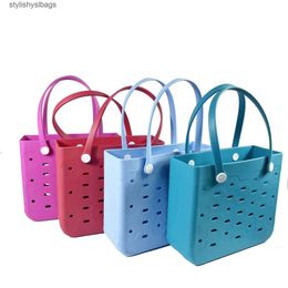 Shoulder Bags Cross border New Fashion Outdoor EVA Beach Bag Joins Hands to Improve Storage Capacity Square Hole bags for women H240529