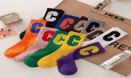 Candy Colour Letter C Socks Women Girls Casual Cotton Sock Breathable Gift for Love Girlfriend High Quality3572212