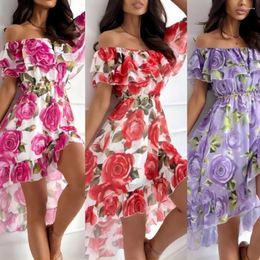 Casual Dresses Comfortable Lightweight Summer Dress Ladies Polyester Spandex Maxi Floral Print Stylish Slimming