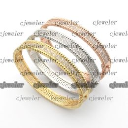 charm bracelets Perlee diamonds Bracelet Single Row double Row diamond-encrusted design VC Letter Full Star 18K gold 925 silver origina 326y