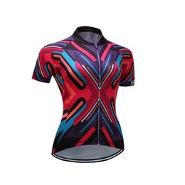 Cycling Jersey Women Road MTB Top Maillot Bicycle Shirt Short Sleeve Clothing Summer Outdoor Uniform Breathable Quick Drying 240528