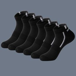 Men's Socks 5/10Pairs High Quality Men Fahion Ankle Socks Black Casual Sports Socks Mens Cotton Socks Thin Cut Short Sock Summer Men Socks Y240528