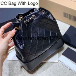 channelbags cc bag CC Bag Other Bags 2022Ss Vintage France Womens Classic Drawstring Black Backpack Quilted Aged GoldSilver Metall Hardware Matelasse Chain Crossb