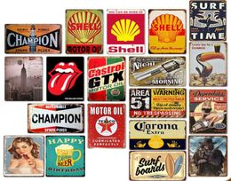 Tin Sign 92 Different 2030cm Metal Tin Sign Bar Pub Decorative Metal Sign Retro Metal Plate Mural Cowboy Beach Beer Gun9399179