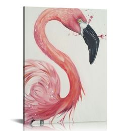 Фламинго холст стены искусство розовая птица в рамке в рамке