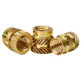 M2 M3 100Pcs Insert Knurled Nuts Brass Hot Melt Inset Nuts Heating Moulding Copper Thread Inserts Nut Free Shipping