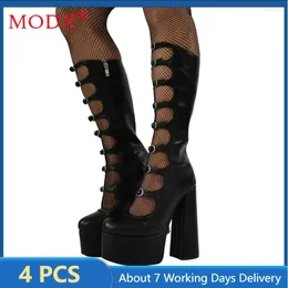 Boots 4pairs Bulk Items Wholesale Lots For Women Sexy Cutout High Heels Platform Shoes Round Toe PU Female Office Wear M13610_1