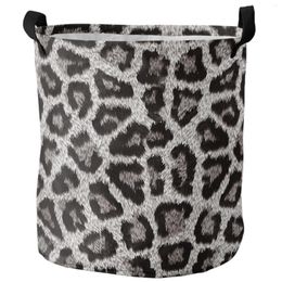 Laundry Bags Animal Skin Texture Leopard Dirty Basket Foldable Waterproof Home Organizer Clothing Children Toy Storage