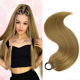 Wig ponytail womens new 24 inch/60cm long straight hair synthetic hair fake ponytail braid