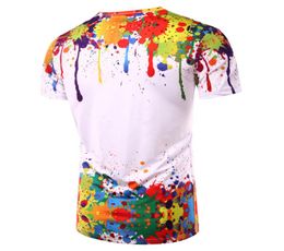 Men039s Tshirts Splashed Paint Style Pattern 3D Printing t Shirt Breathable Round Collar Short Sleeve For Men or Women6965440