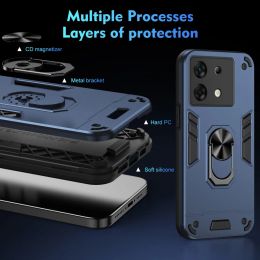 Multiple Layers Car Holder Stand case for Infinix Zero 30 Zero 5G 2023 INFINIX Smart 8 7 Plus 6 5 Camera Protect Cover