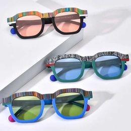 Sunglasses Luxury brand Sunglasses Mens retro acetate tinted glasses Womens UV protection uv400 light lens prescription sunglasses Q240527