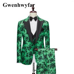 Men's Suits Gwenhwyfar Suit British Casual Three-Piece Special Pattern Fabric Groom Wedding Dress Tuxedo (Jacket Vest Pants) Homme