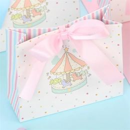 Carousel Paper Gift Box Wedding Favors and Gifts Unicorn Party boy/girl Baby Shower Candy Box Birthday Party Decorations Kids