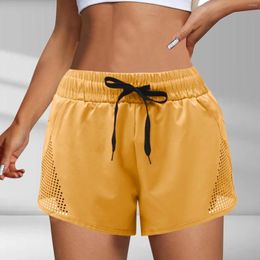 Women's Shorts Seamless Fashion Casual Basic Pants For Womens Summer Mesh Breathable Sports Drawstring Ropa De Mujer