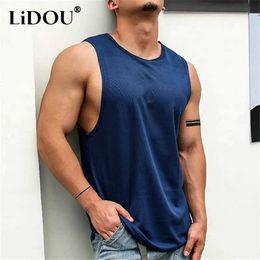 Men's Tank Tops New Summer Pure Cotton Tank Top for Mens Hip Hop Sports Quick Drying and Breathable Y2k Loose Casual Hip Hop Tank Top Y240522