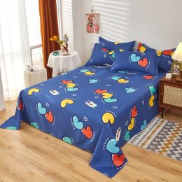 New Printing Bed Sheets Household Four Seasons Skin-friendly Flat Sheet Double Single Full King Queen Beds Dust Cover Breathable