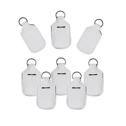 sublimation Neoprene sanitizer holder solid Colour can choose empty Travel Size Bottle with Keychain Holder for Soap Liquids2701087