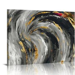 Home Decor Large Canvas Wall Art Abstract Wall Decor Living Room Gold Paintings Black and White Picture Wall Decor Art Frame Office Decor for Wall