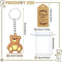 10/20/50pcs Baby Shower Souvenirs Gifts for Guesets Cartoon Keychain with Organza Bag Paper Card Kids Birthday Party Favours