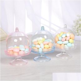 Gift Wrap 12Pcs Clear Mini Candy Dessert Holder Cupcake Display Stand Tray Wedding Plastic Box For Guest Birthday Drop Delivery Dhmbh