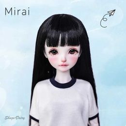 Dolls Shuga Fairy Mirai 1/5 BJD Doll Ruoguan Body long Black Hair Swimmer Girl Facial Features Of Juvenile Sense Resin Joint Doll Y240528