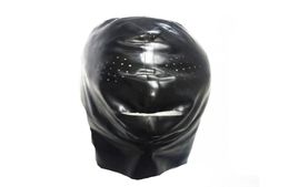 Breathable Latex Party Head Mask BDSM Sex Bondage Hoods with Small Eye Holes Black For Women RJDBY0017323618