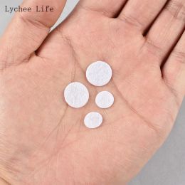 Lychee Life 1000/500Pcs White Colour Non-Woven Round Felt Circle Fabric Pads 1/1,5cm For Dolls Clothes Diy Sewing Accessories