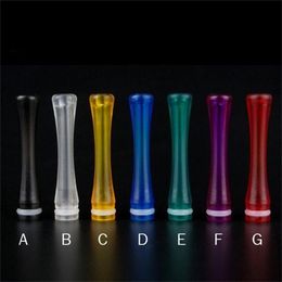 510 Long Slim Plastic Drip Tips Cigarette Holder Driptip translucent Smoking Pipe Accessories Mouthpiece For 510 Thread Smok RDA RBA Tank Atomizers Mouth Pieces