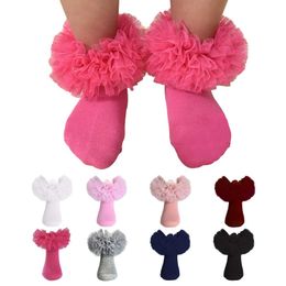 Kids Socks 3 Pairs Girls frilly socks fluffy frilly princess dress socks newborn/baby/toddler/girls d240528