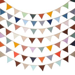 Banners Streamers Confetti 2.6M Nursery Fabric Bunting 10 Triangle Pennant Flags Party Decor Banner Home Baby Shower Carnival Garland d240528