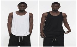 sell well summer Sleeveless Oneck Long Men Basic T Shirts Cotton Extended Lengthen Arc Hem Men Casual Vest Sports 4 Colours Size8694740