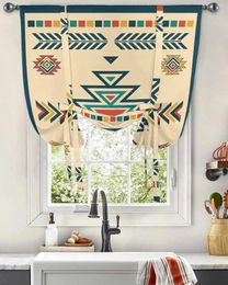 Curtain Bohemian Aztec Rural Farmhouse Window For Living Room Home Decor Blinds Drapes Kitchen Tie-up Short Curtains