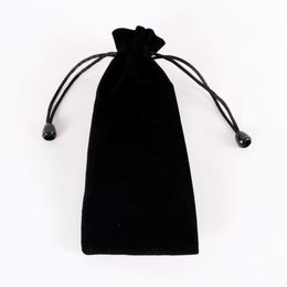 Newly Purple And Black Long Velvet Bags 7 5x18cm Drawstring Gift Pouches Favor Comb Lipstick Storage High Quality Bags 25pcs lot 3025