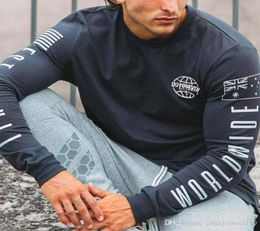 Pullover Men Long Sleeve Tee Shirts Cotton Sport Casual Hoodies Male Jumper Gym Fitness Skinny T Shirt Male Jogging Training Tops 4445367