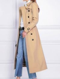 Women039s Trench Coats S6XL Spring Women Mode personalisierte Custom OvertheKnee Long Classic DoubleBreasted hübsches Win2761437