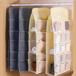 Storage Boxes Underwear Hanging Bag Dual Sided Socks Organiser For Closet Oxford Cloth Wardrobe Organisers With Hook Bra Handbag