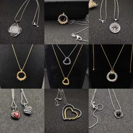 新しいデザイナーネックレスDavid Yurma Jewelry Designer Popular Xボタンラインカスタムペンダントチェーンレトロチタンスチールシルバーネックレスユニセックスデザイナージュエリーギフト552