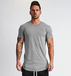 New Plain Clothing fitness t shirt men Oneck tshirt cotton bodybuilding tee shirts slim fit tops gyms tshirt Homme5770426