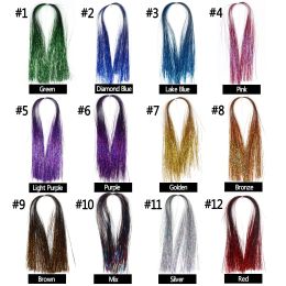 Vtwins 2Bag 0.3mm Holographic Flashabou Tinsel Flat Mylar Crystal Flash Pike Streamers Trout Tube Fly Fishing Tying Materials