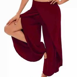 Women's Pants Capris Womens Fashion Premium Plus Size Bohemian Pants Loose and Casual Split Side Legs High Waist Beach Pants Y240528