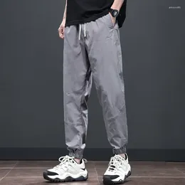 Men's Pants Korean Fashion Mens Clothes Spring Loose Nylon Fabric Casual Tie Feet Elastic Waist Men Clothing