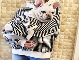 New Striped Pet Clothes For Small Dogs French Bulldog Cotton Coat Hoodies Outfit S to 4XL1707093