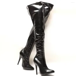 Boots 5.5 Inch Sexy Thigh High Pointed Toe Stiletto Over The Knee Heel Stretch Size36-46 Adult Unisex Shoes