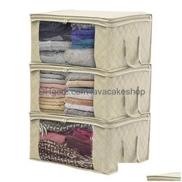 Storage Boxes & Bins Non Woven Dustproof Bag Folding Wardrobe Clothing Box Organising Bags With Window Rre12884 Drop Delivery Home Gar Dhgbn